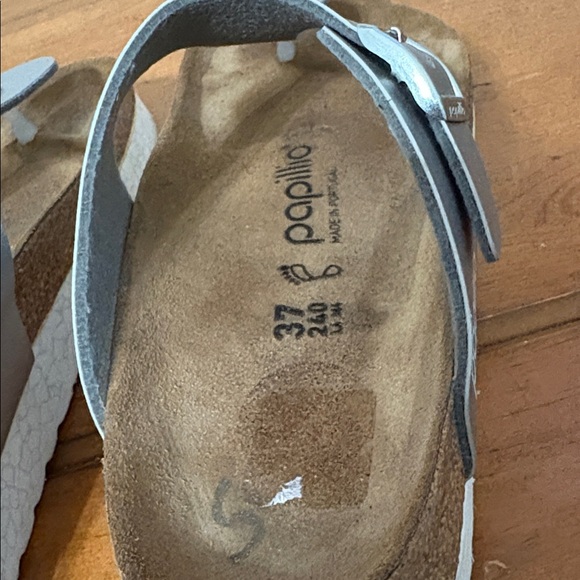 Birkenstock Papillio Gizeh Platform Stylish Silver Women's Sandals Size 8 - Picture 14 of 15